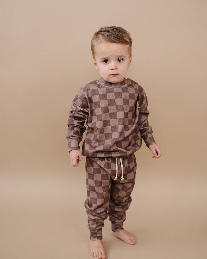 Jogger Set | Espresso Checkered