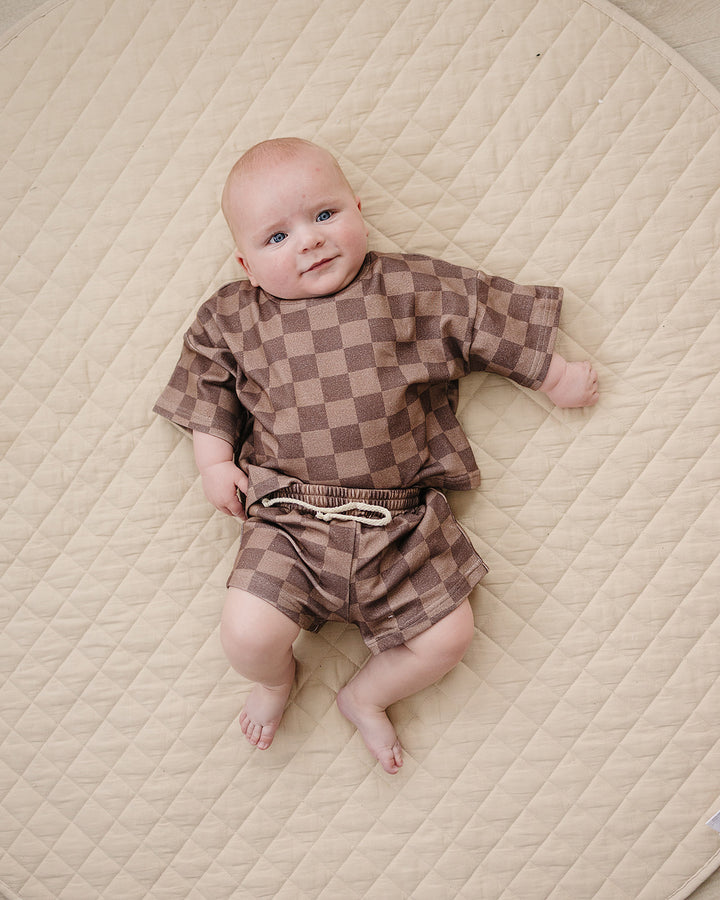 Shorts Set | Espresso Checkered
