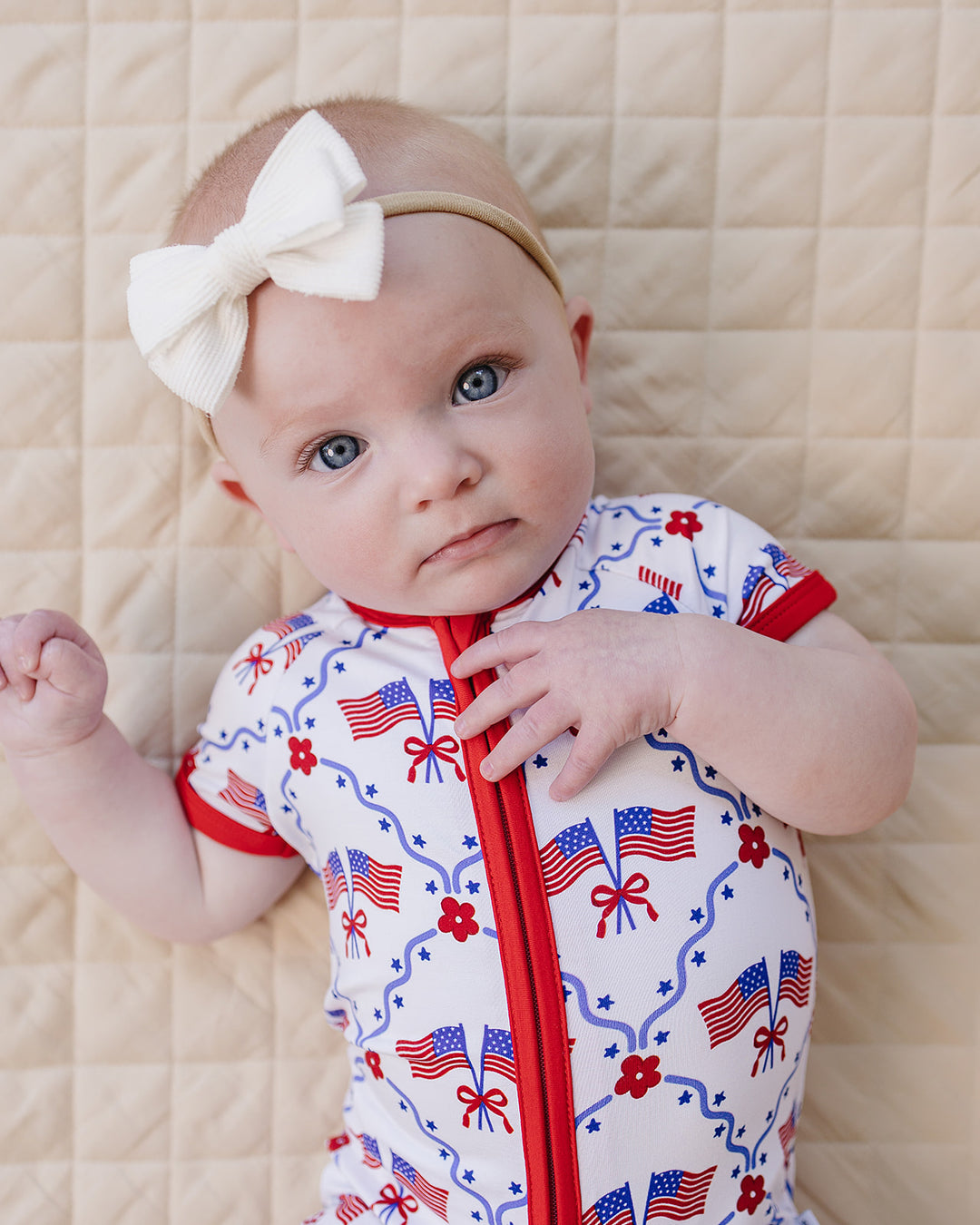 Lucky Panda Kids Bamboo Shorts Set American Girl — front view, stretchy waistband shorts, relaxed top