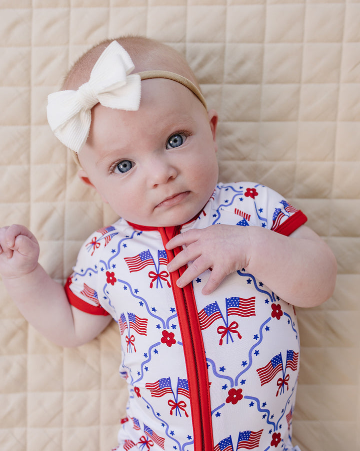 Lucky Panda Kids Bamboo Shorts Set American Girl — front view, stretchy waistband shorts, relaxed top