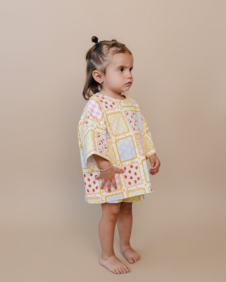 Sweet Patchwork Cotton Shorts Set — baby in patchwork-print summer two-piece, Lucky Panda Kids
