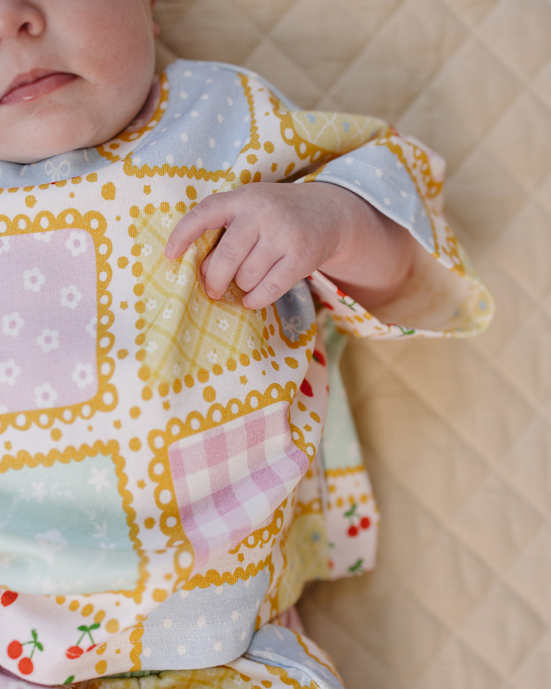 Sweet Patchwork Cotton Shorts Set — baby in patchwork-print summer two-piece, Lucky Panda Kids
