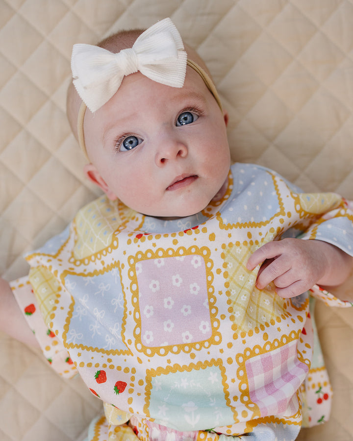 Sweet Patchwork Cotton Shorts Set — baby in patchwork-print summer two-piece, Lucky Panda Kids
