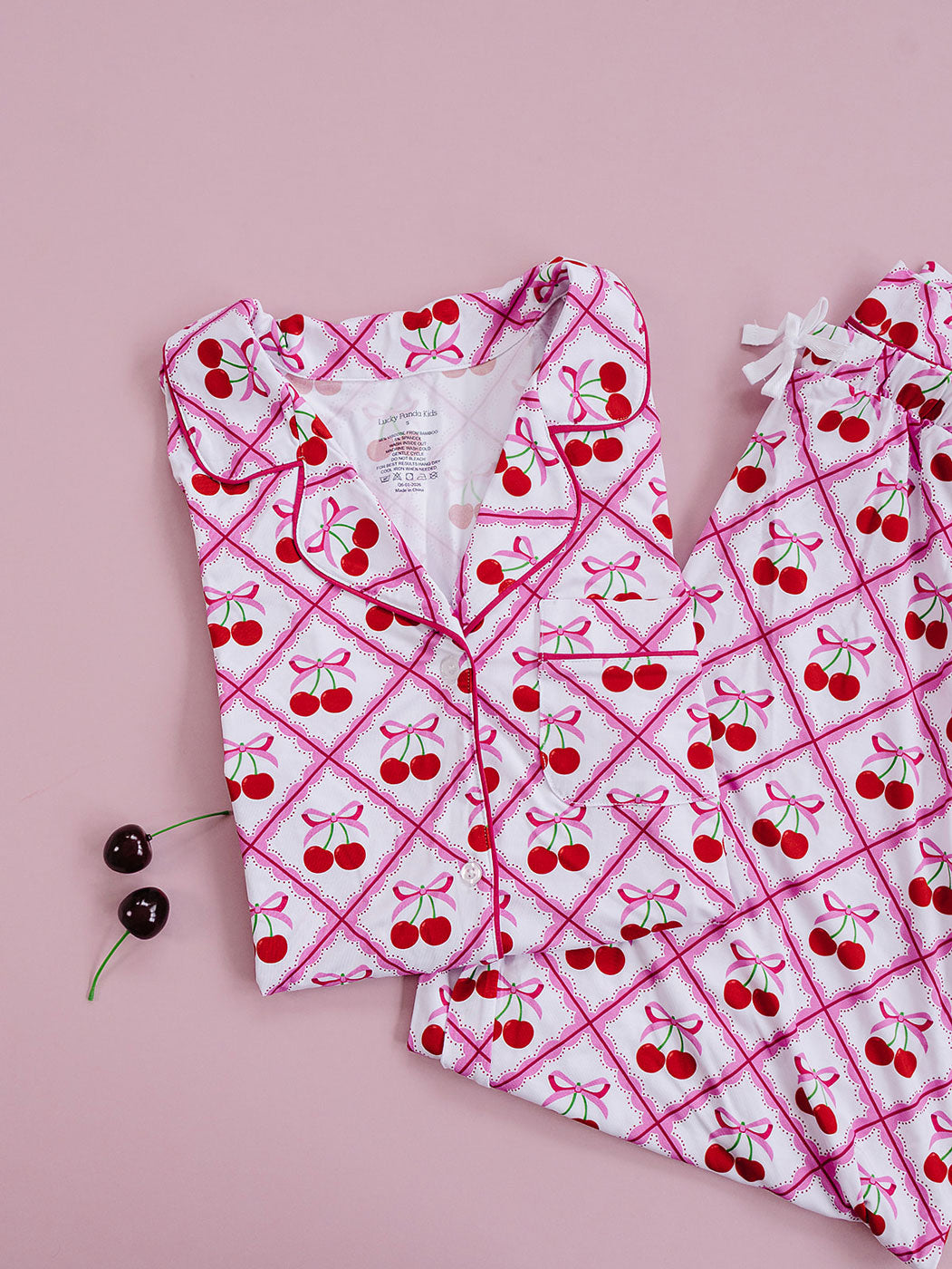 Bamboo Women's Pajamas | Cherry Bow