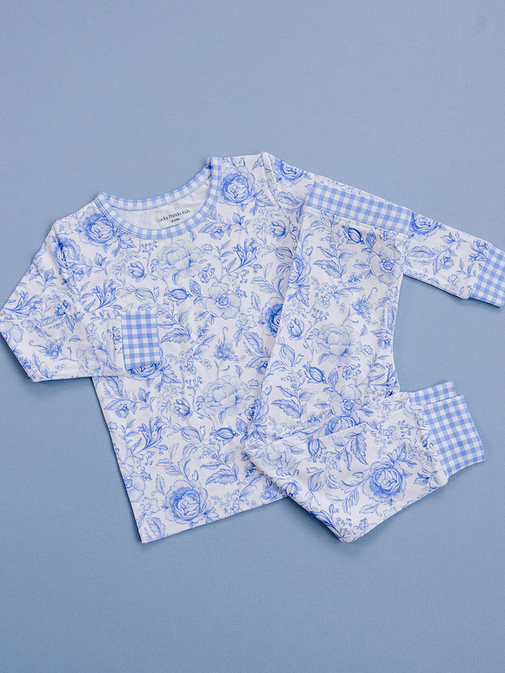 Bamboo Two Piece Set | Blue Flowers