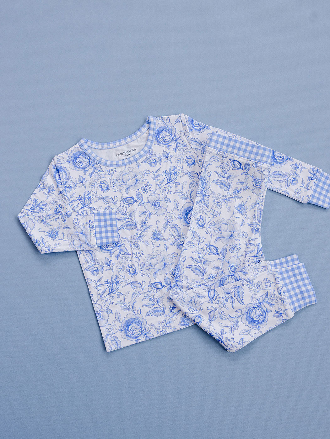 Bamboo Two Piece Set | Blue Flowers