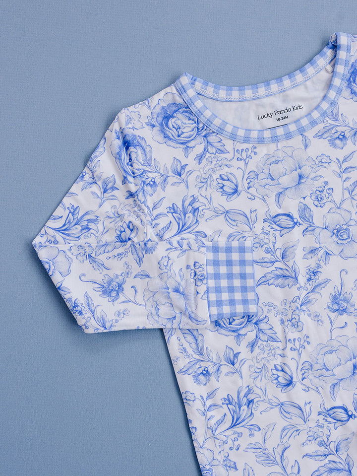 Bamboo Two Piece Set | Blue Flowers