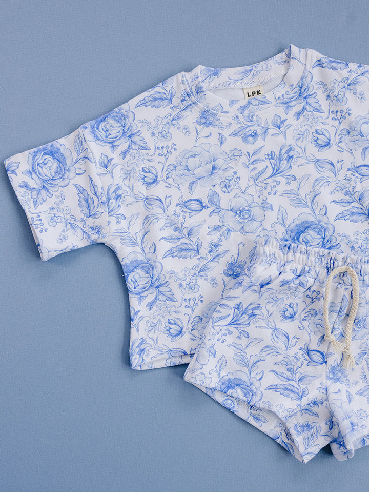 Shorts Set | Blue Flowers