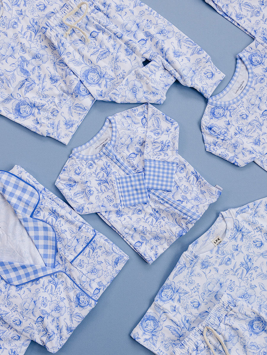 Bamboo Women's Pajamas| Blue Flowers