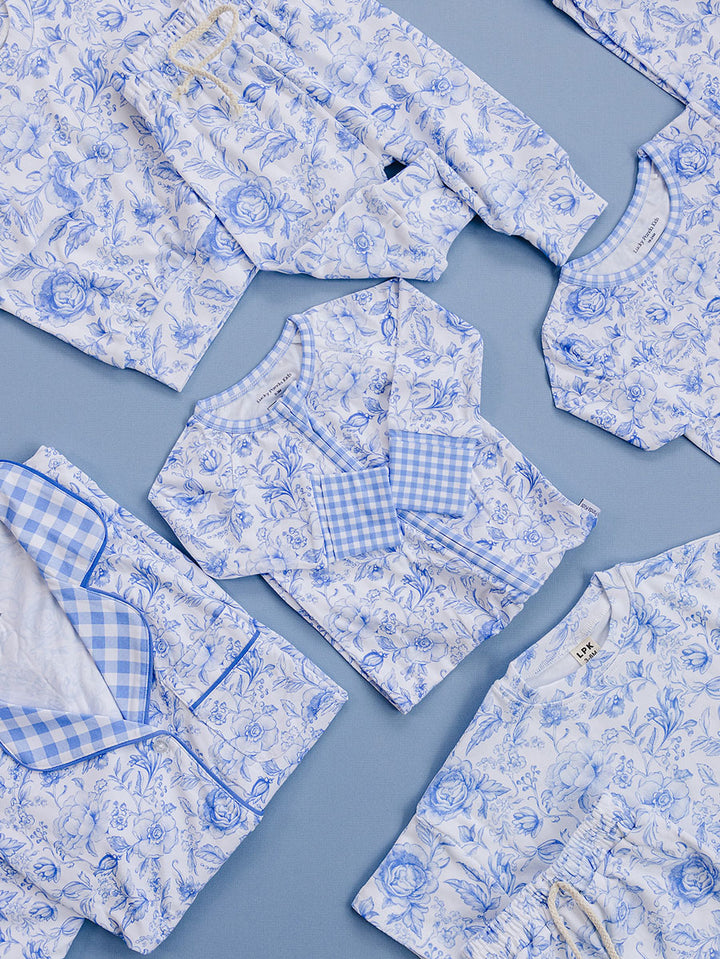 Bamboo Women's Pajamas| Blue Flowers