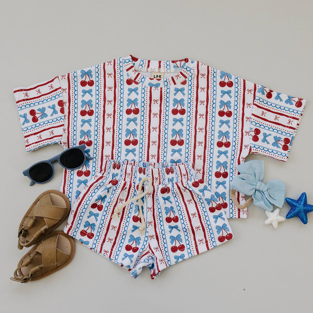 Shorts Set | Cherries & Stripes