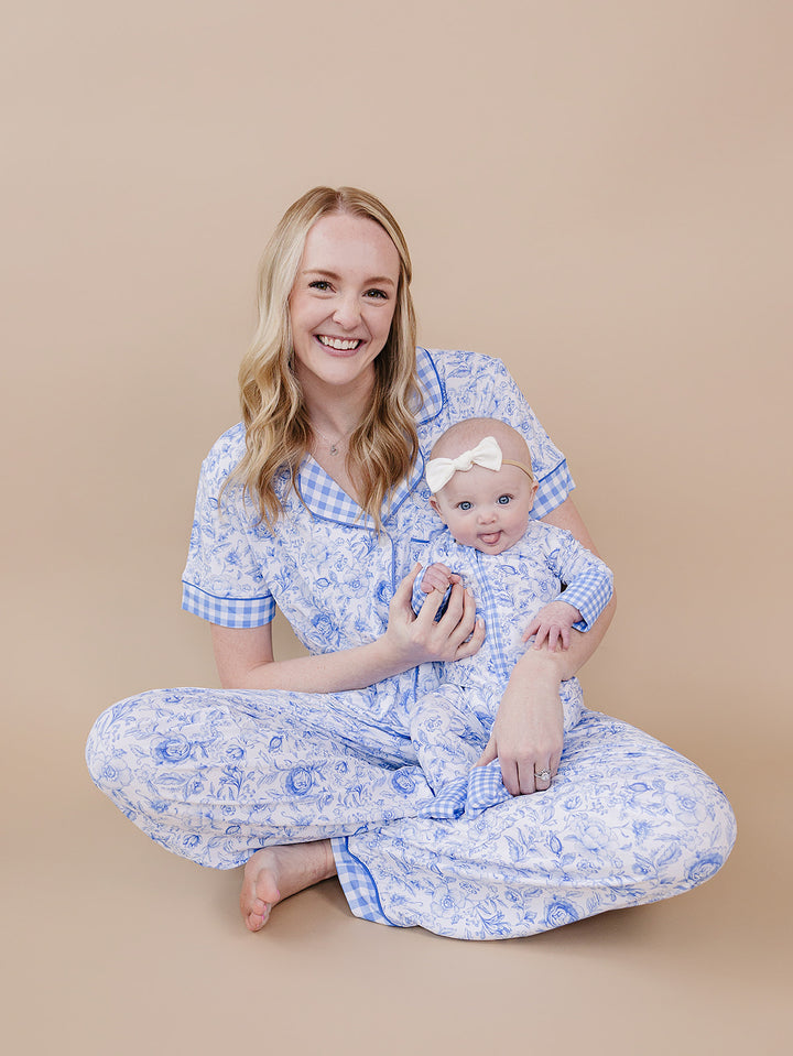 Bamboo Women's Pajamas| Blue Flowers