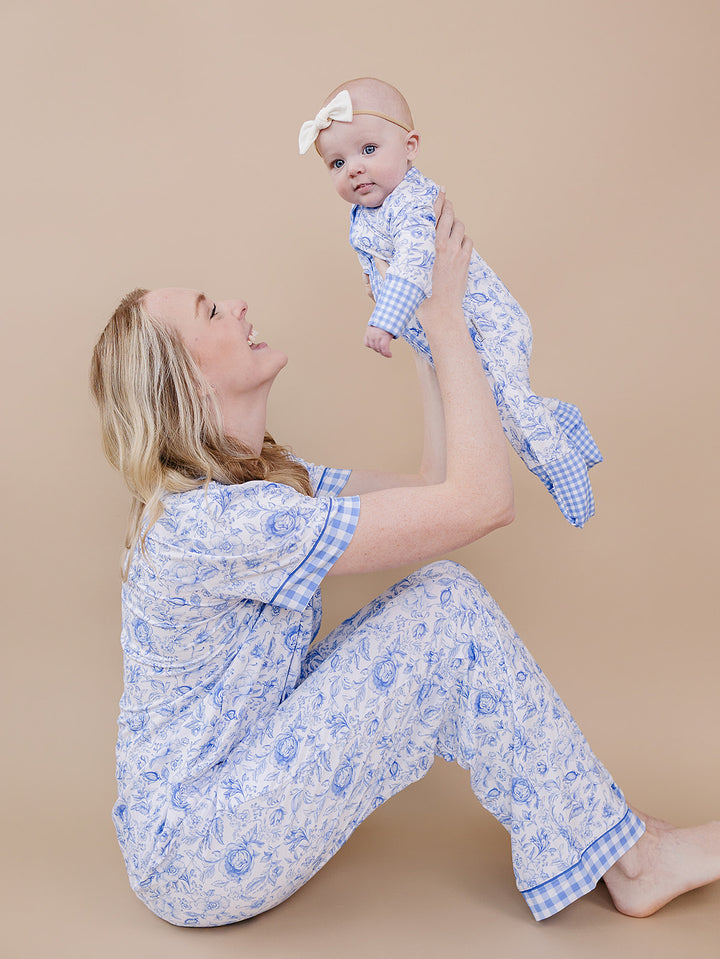 Bamboo Women's Pajamas| Blue Flowers
