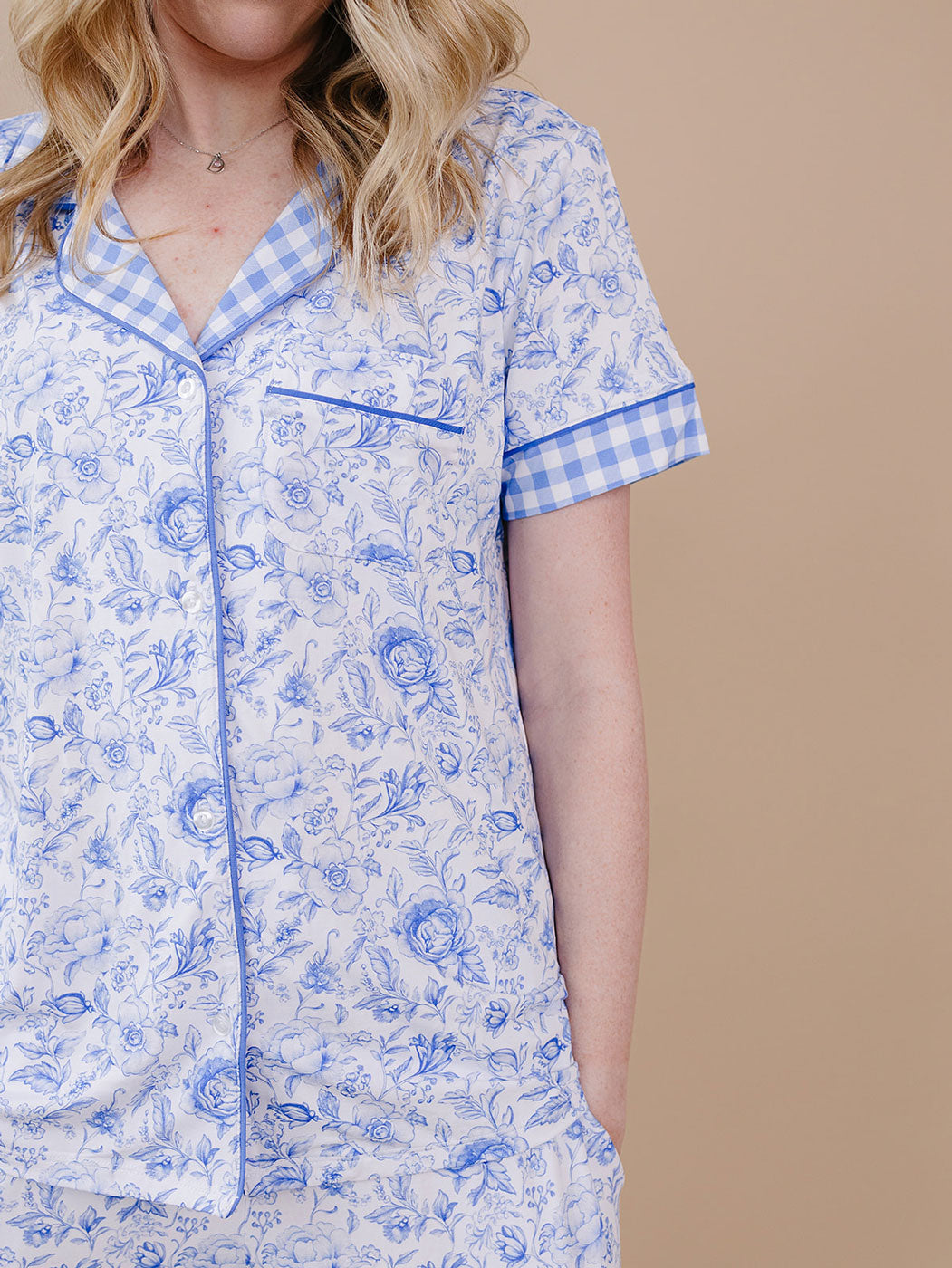 Bamboo Women's Pajamas| Blue Flowers