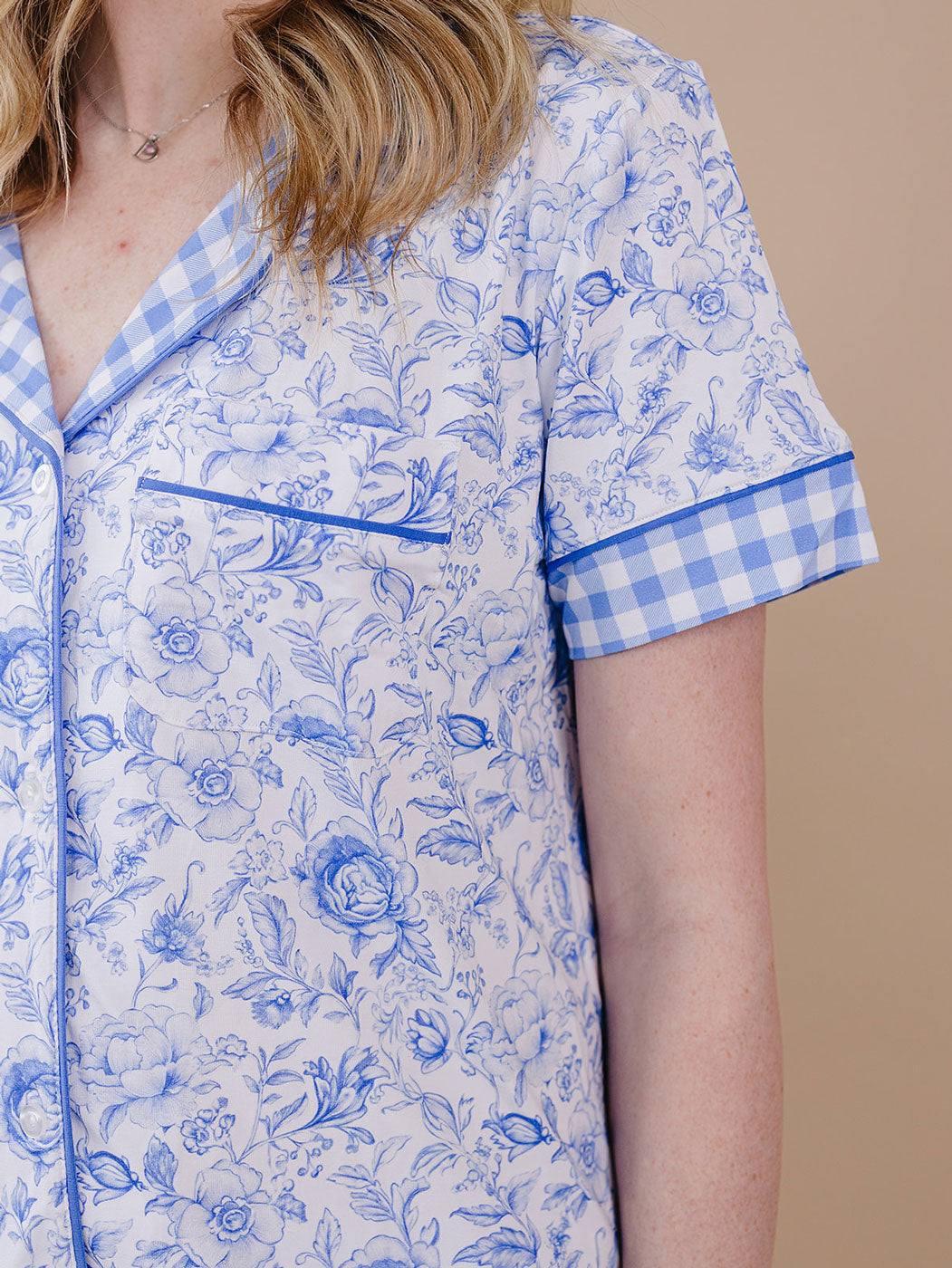Bamboo Women's Pajamas| Blue Flowers – LUCKY PANDA KIDS