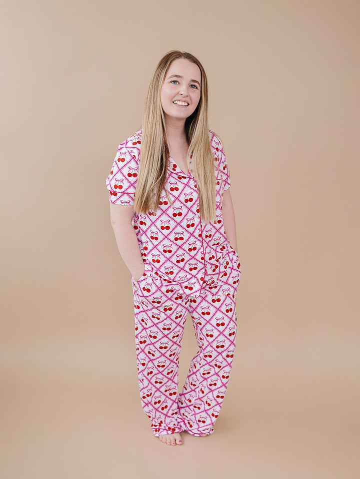 Bamboo Women's Pajamas | Cherry Bow
