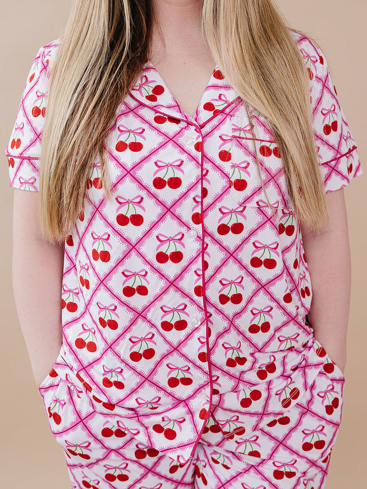 Bamboo Women's Pajamas | Cherry Bow