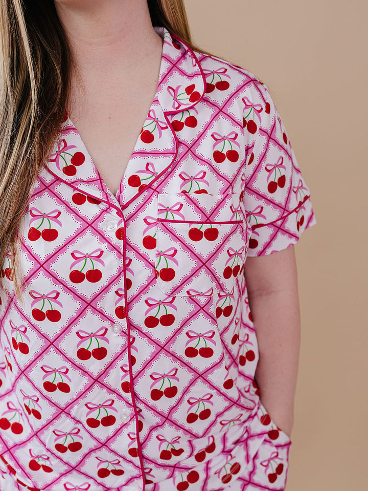 Bamboo Women's Pajamas | Cherry Bow