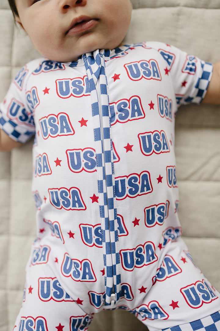 Bamboo Shorty Romper | USA