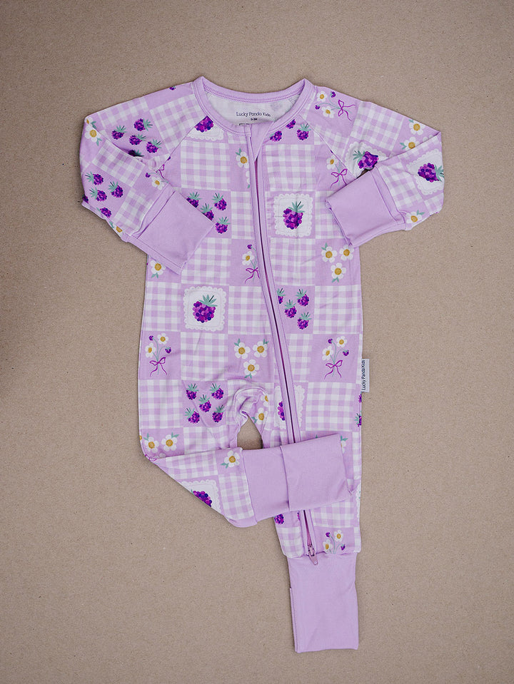 Bamboo Zip Romper | Raspberry
