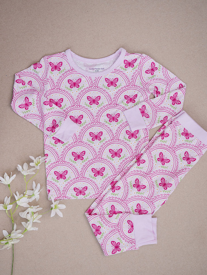 Bamboo Two Piece Set | Pink Butterfly