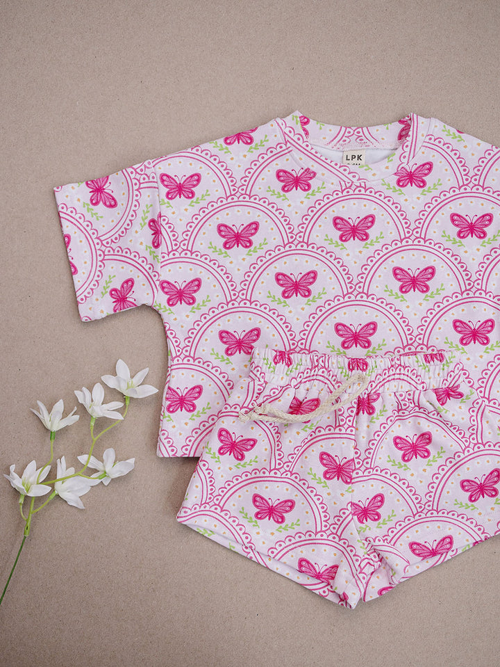Shorts Set | Pink Butterfly