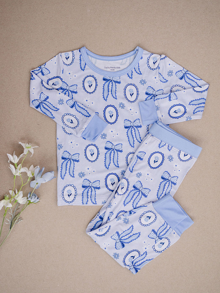 Bamboo Two Piece Set | Blue Bow