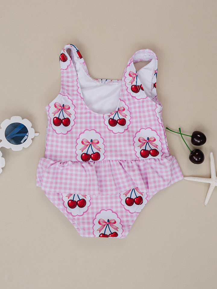 One Piece Swimsuit | Gingham Cherry