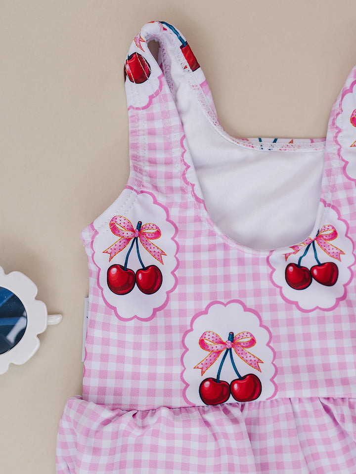 One Piece Swimsuit | Gingham Cherry
