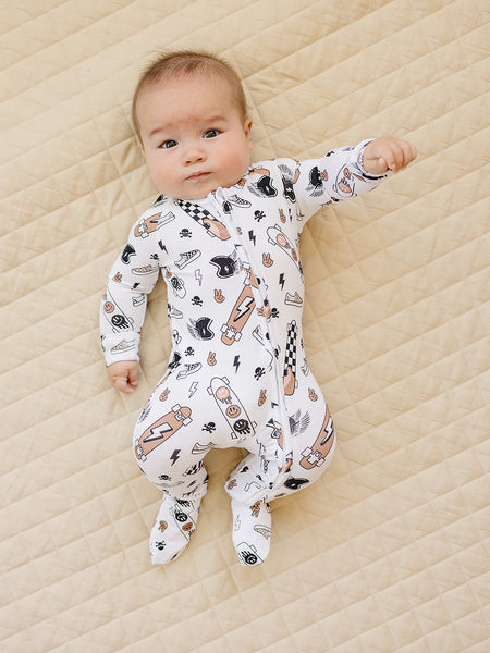 Bamboo Zip Romper | Sk8er – LUCKY PANDA KIDS
