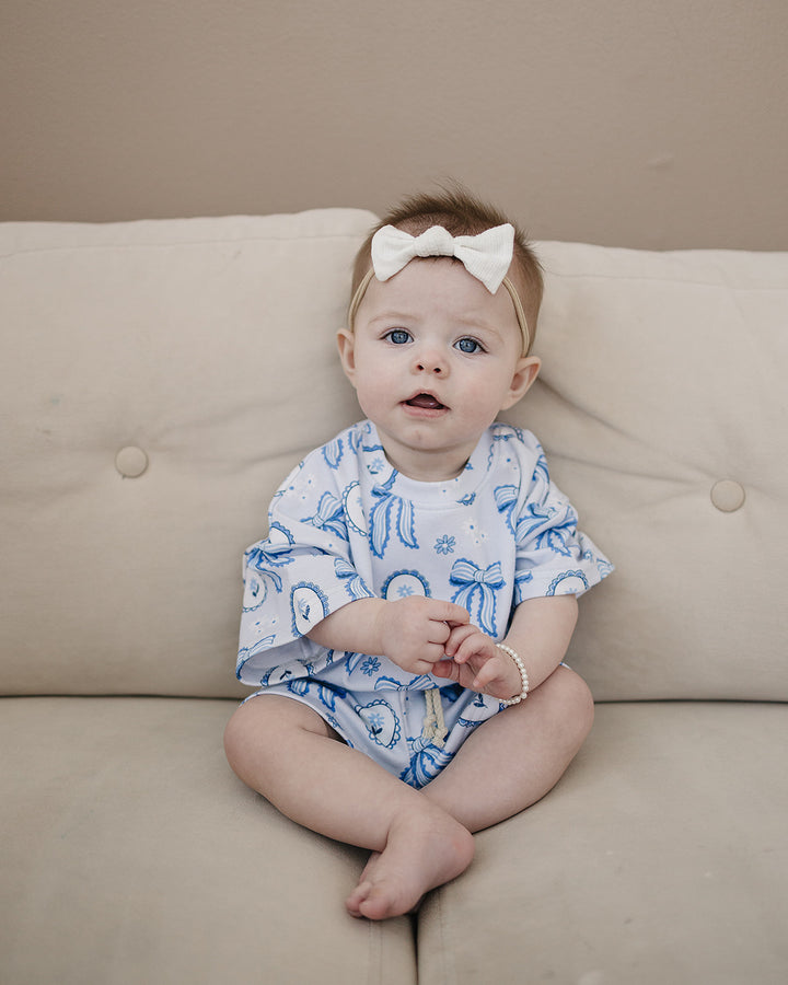 Shorts Set | Blue Bow