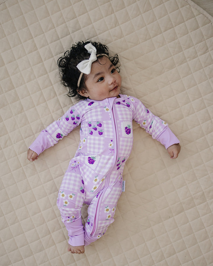 Bamboo Zip Romper | Raspberry