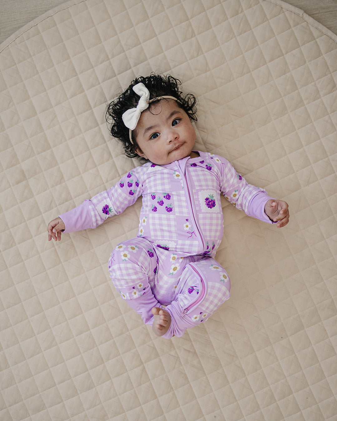 purple lucky bamboo Bamboo Zip Romper