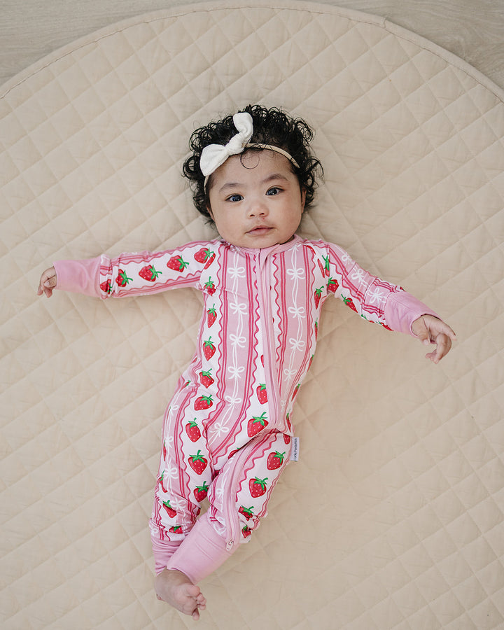 Bamboo Zip Romper | Strawberry