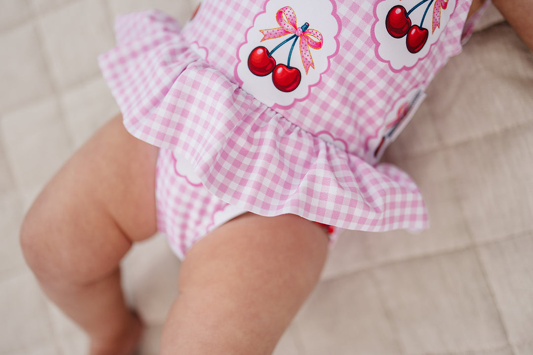 One Piece Swimsuit | Gingham Cherry