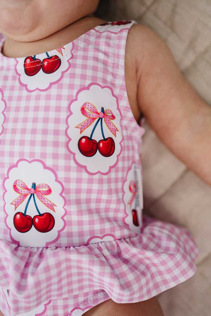 One Piece Swimsuit | Gingham Cherry