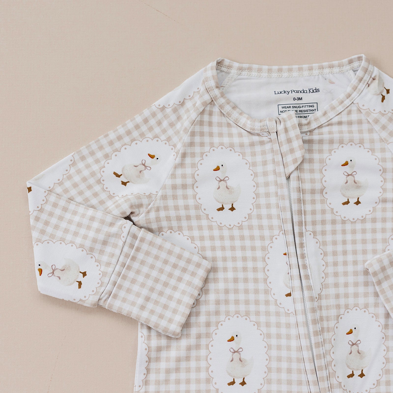 Bamboo Zip Romper | Gingham & Goose – LUCKY PANDA KIDS