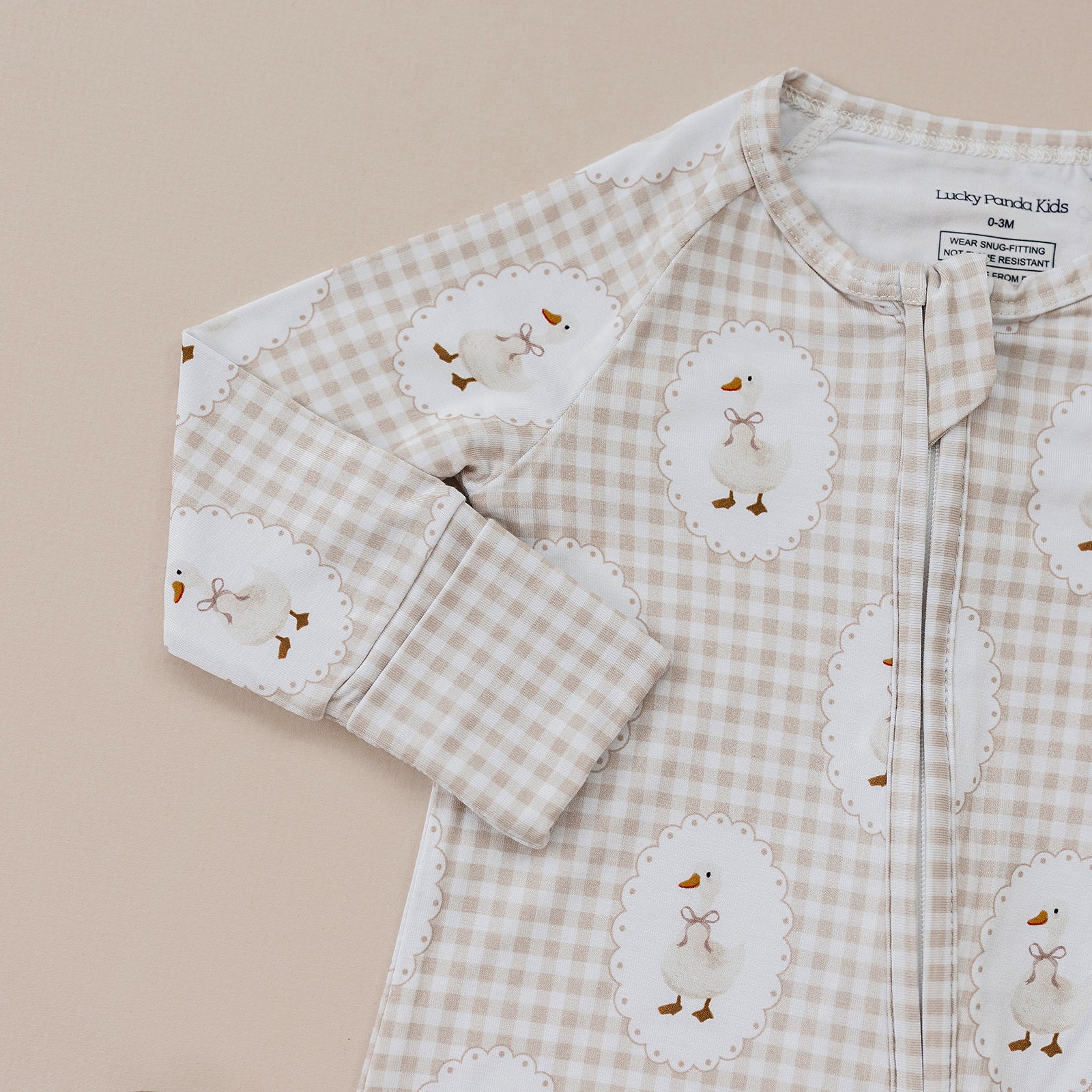 Bamboo Zip Romper | Gingham & Goose – LUCKY PANDA KIDS