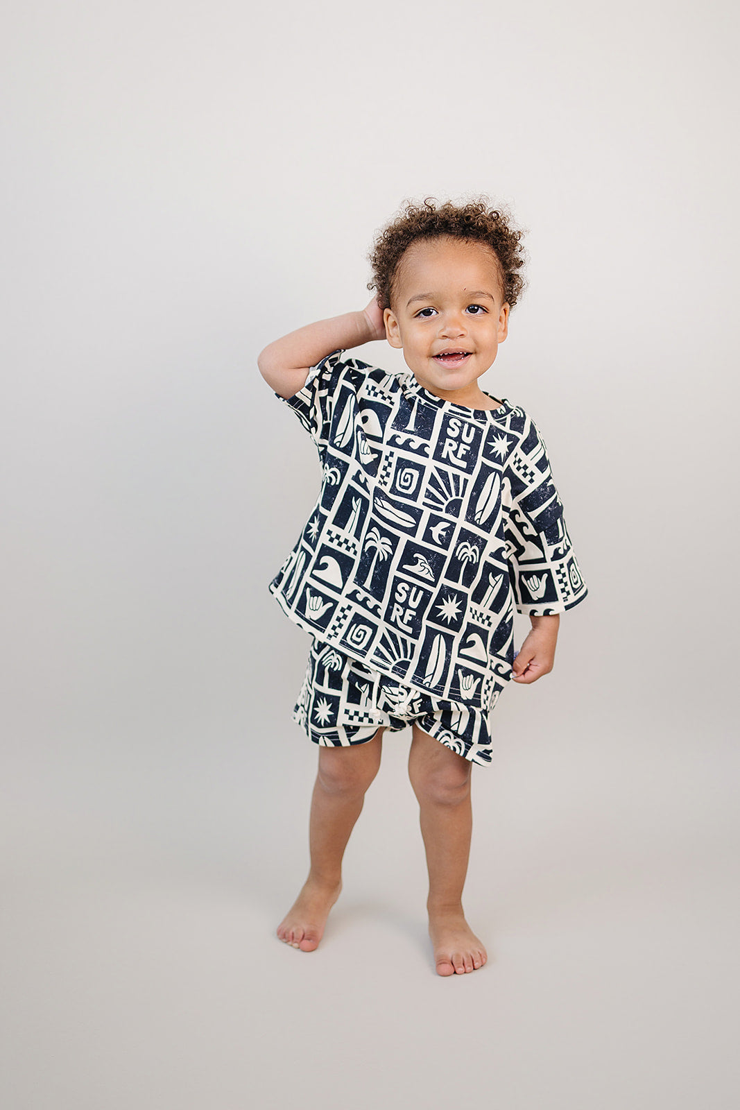 Coastal Club Cotton Shorts Set — toddler in coastal-print summer two-piece, Lucky Panda Kids
Lucky Panda Kids Coastal Club Cotton Shorts Set flat lay — Summer1 Collection
Close-up of Coastal Club Cotton Shorts Set showing coastal print and soft cotton weave
Child wearing Coastal Club Cotton Shorts Set at the beach — Lucky Panda Kids summer style
Coastal Club Cotton Shorts Set NB to 9Y — Lucky Panda Kids Summer1 Collection
