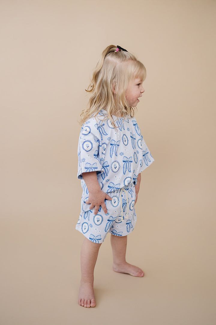 Shorts Set | Blue Bow