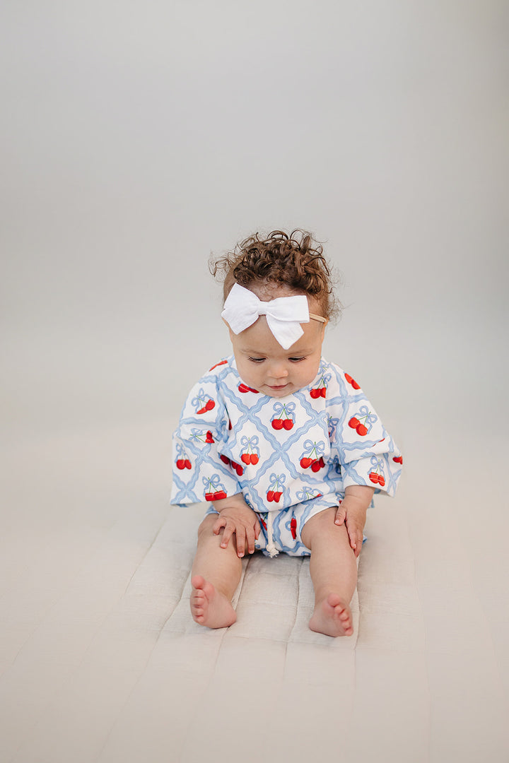 Sweet Cherry Cotton Shorts Set — toddler girl in cherry-print summer two-piece, Lucky Panda Kids