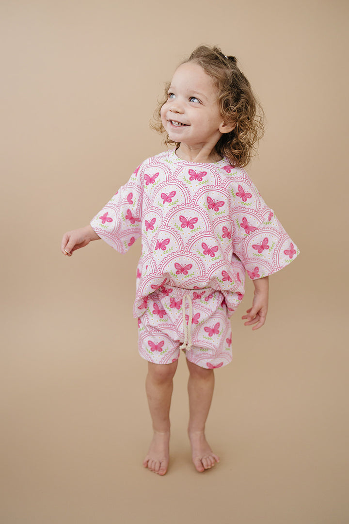 Shorts Set | Pink Butterfly