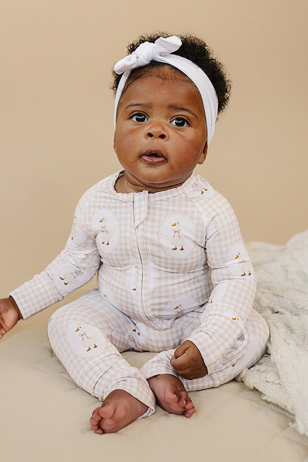 Bamboo Zip Romper | Gingham & Goose – LUCKY PANDA KIDS