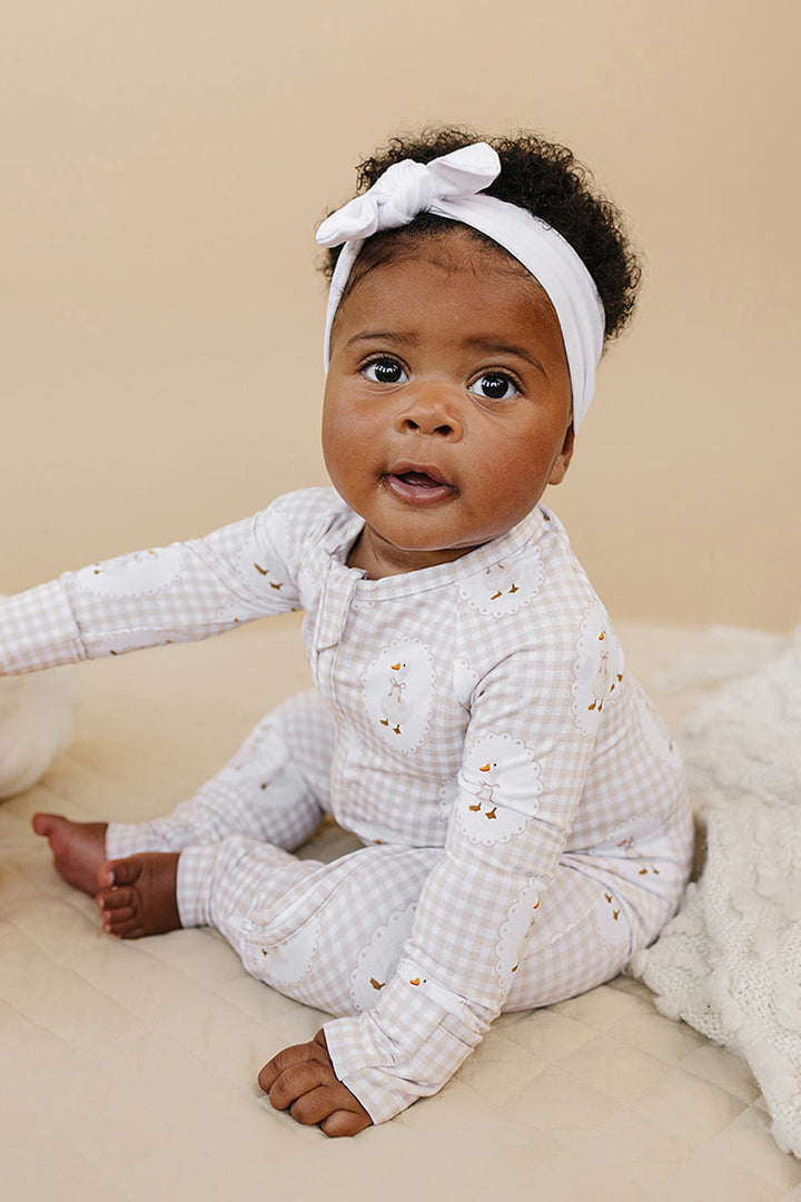 Bamboo Zip Romper | Gingham & Goose