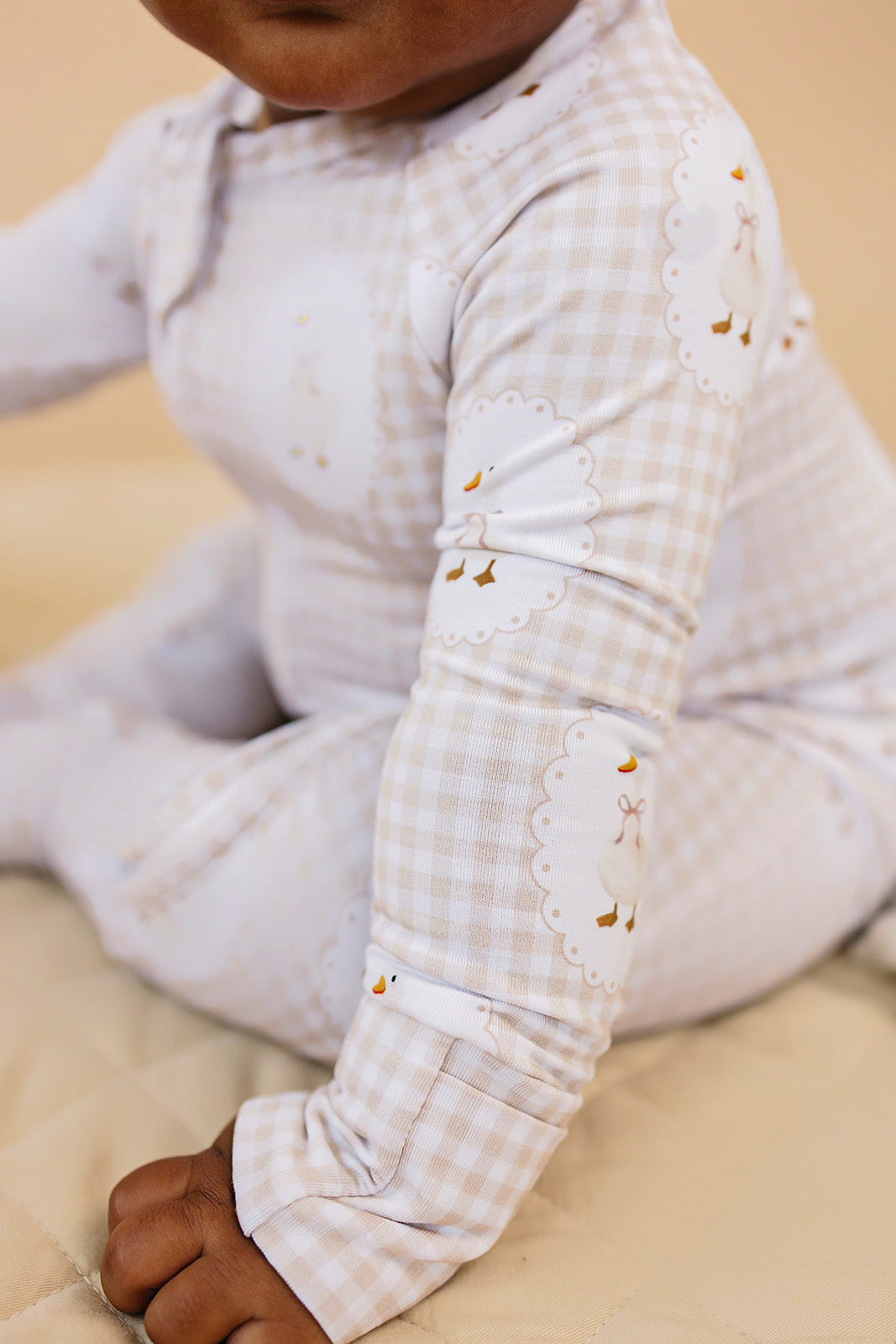 Bamboo Zip Romper | Gingham & Goose – LUCKY PANDA KIDS