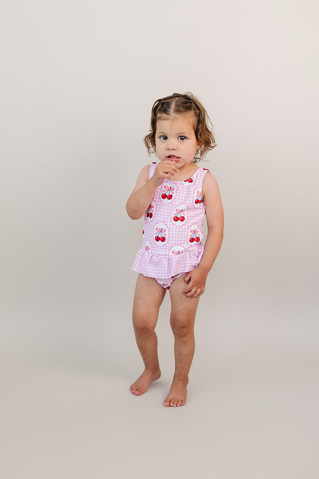 One Piece Swimsuit | Gingham Cherry