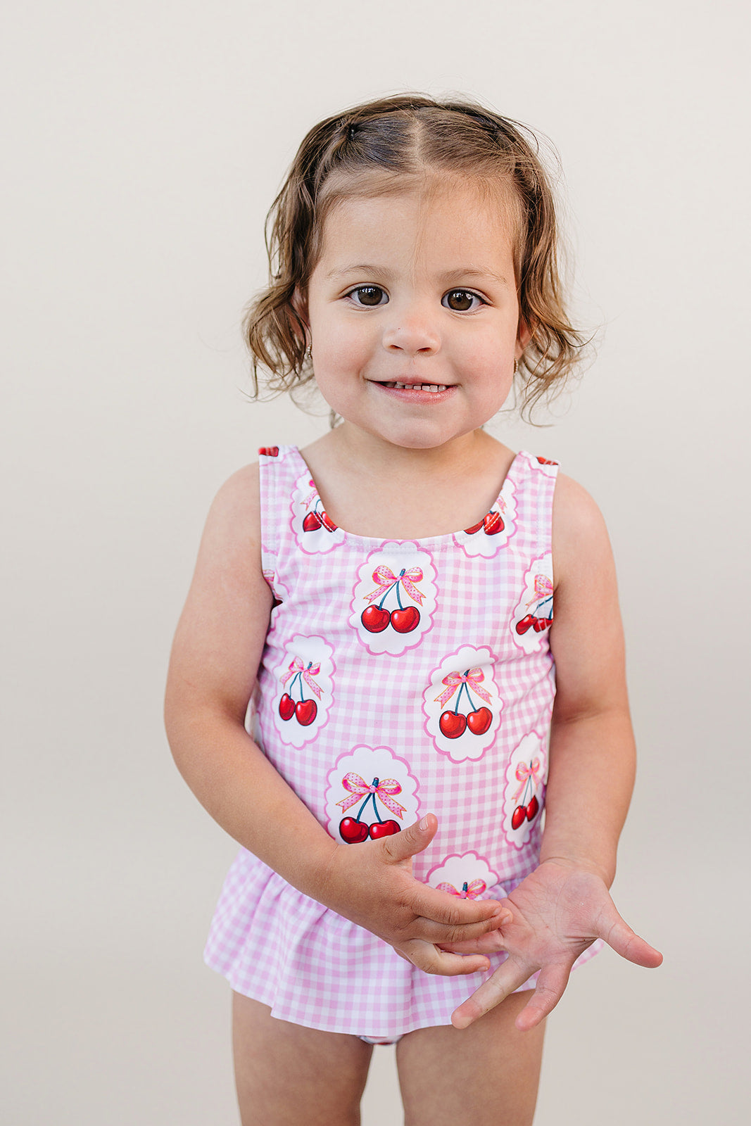 One Piece Swimsuit | Gingham Cherry