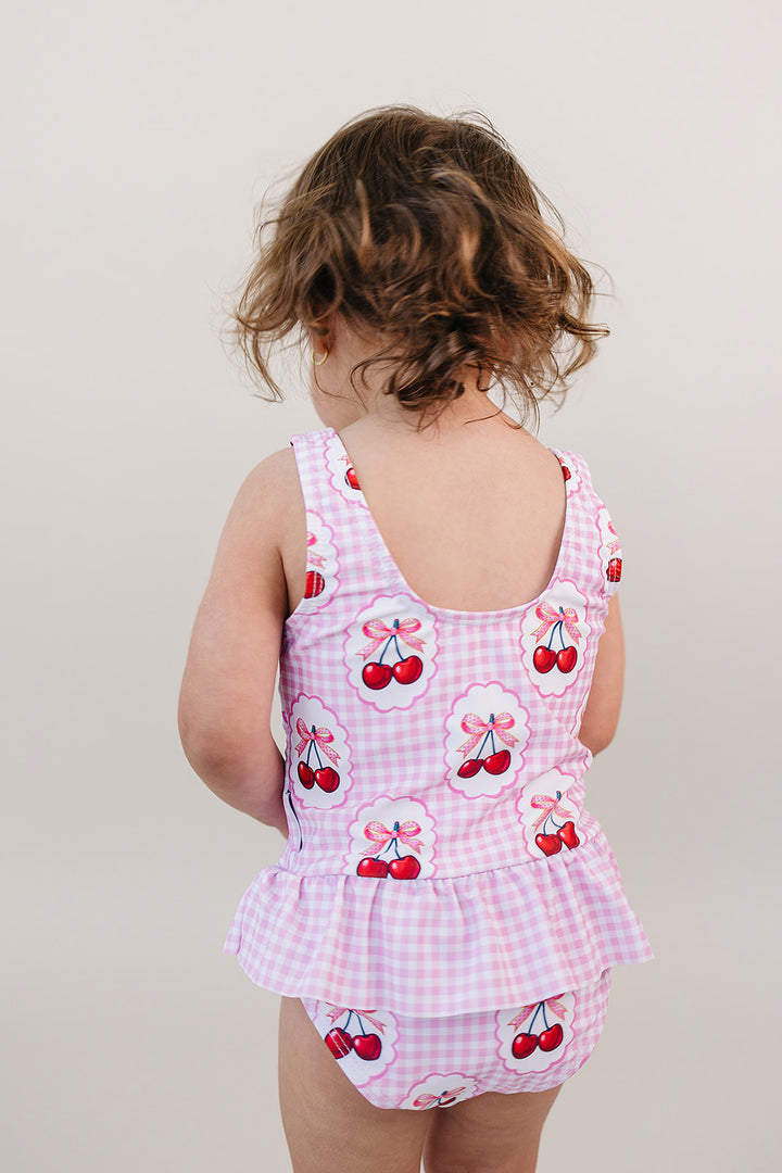 One Piece Swimsuit | Gingham Cherry