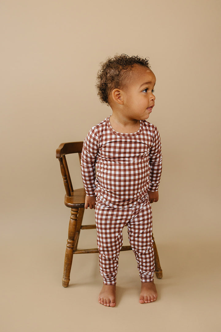 Bamboo Two Piece Set | Chocolate Gingham