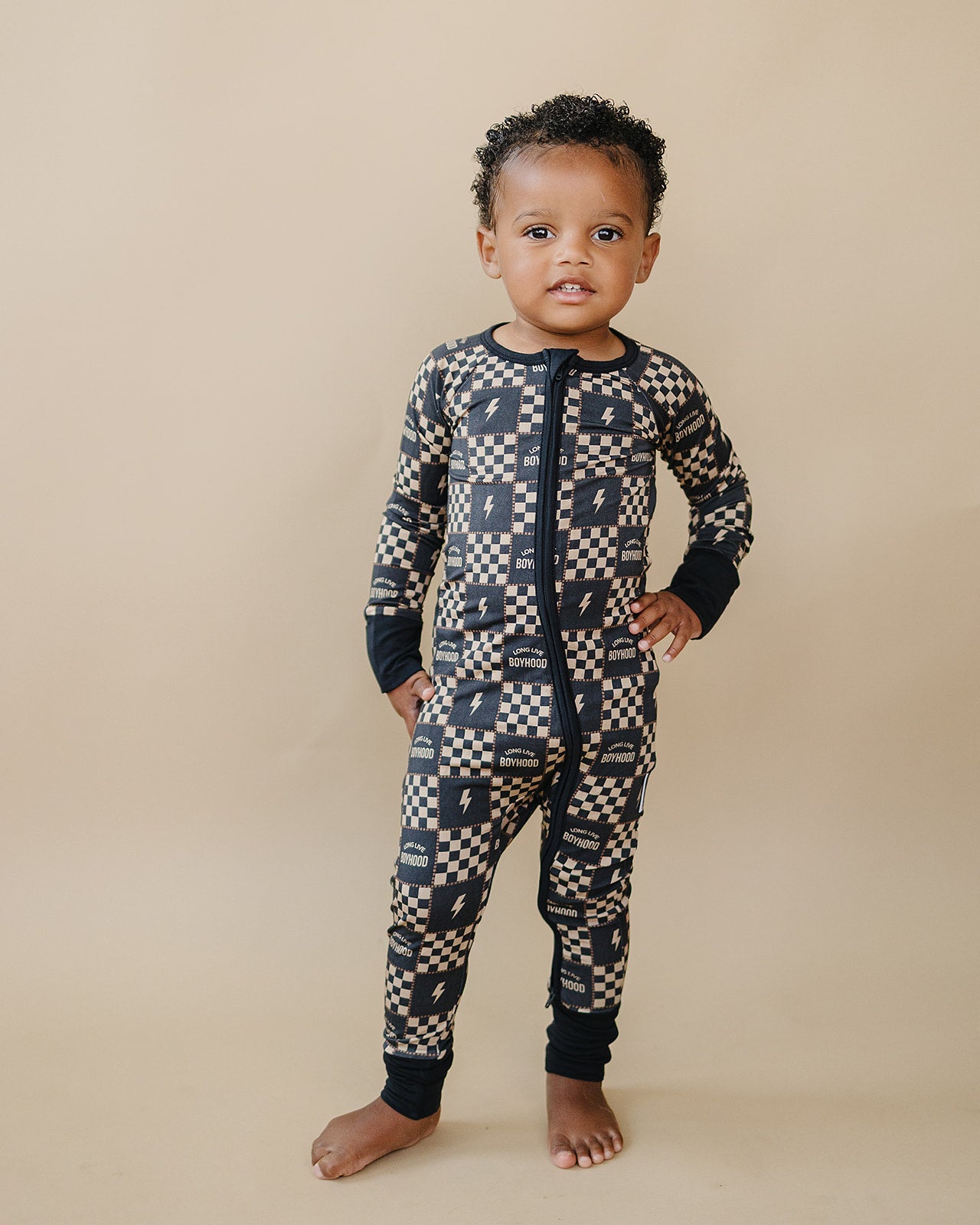 Long Live Boyhood Bamboo Zip Romper | Lucky Panda Kids – LUCKY